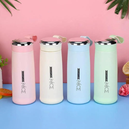 400 ML Insulted Water Bottle For Girls, Boys, Gym , Home Use And Travel Glass / Plastic Water Bottle Sport Water Bottle Double Walled Keep Water Cold /Hot ,Water Bottle For Gym, Water Bottle For School , BPA Free Grade Plastic Leak Proof 1Piece