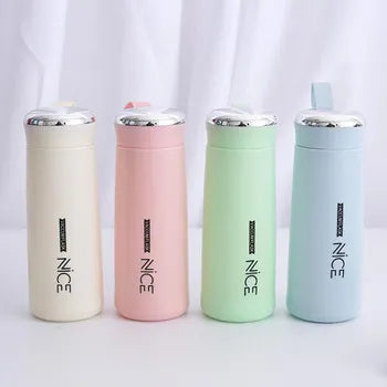 400 ML Insulted Water Bottle For Girls, Boys, Gym , Home Use And Travel Glass / Plastic Water Bottle Sport Water Bottle Double Walled Keep Water Cold /Hot ,Water Bottle For Gym, Water Bottle For School , BPA Free Grade Plastic Leak Proof 1Piece